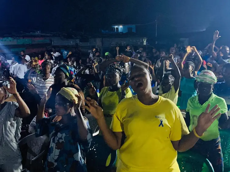 Worship service at the Crusade